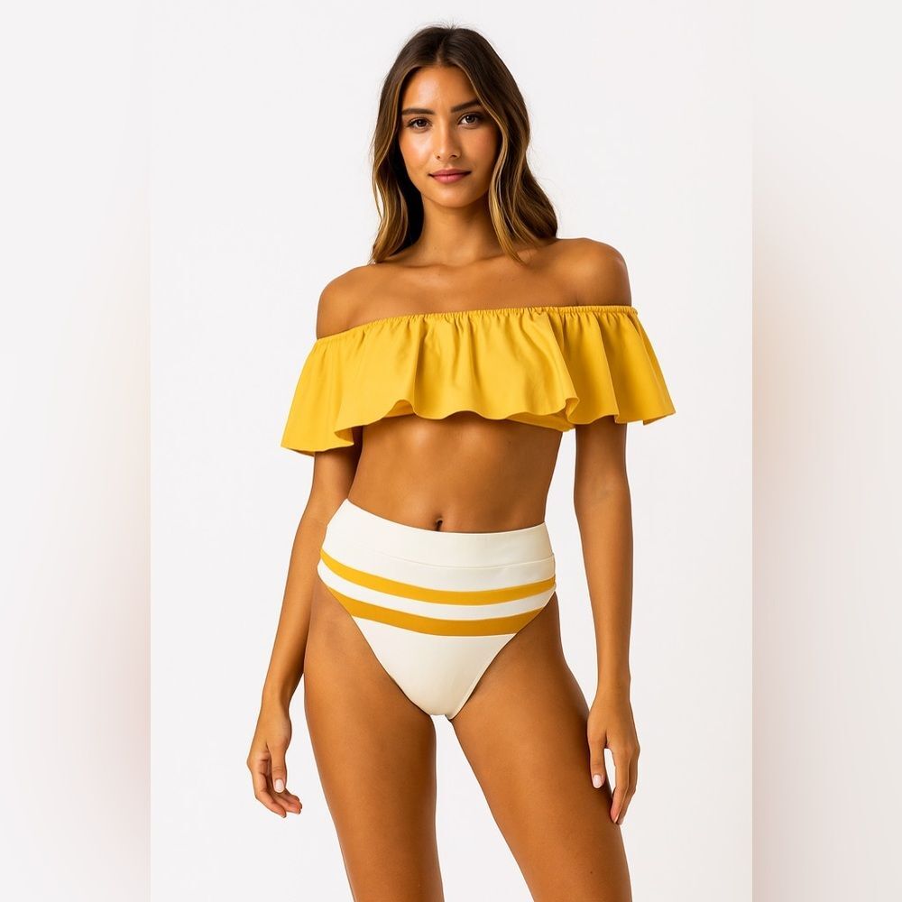L*Space Set Hey Girl Off Shoulder Top & Wilson High Waist Bottom Small/Medium
